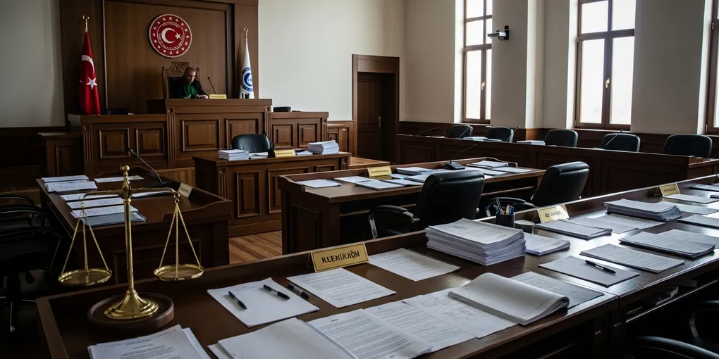 Aile mahkemesi duruşma salonu - boşanma davası yargılama süreci