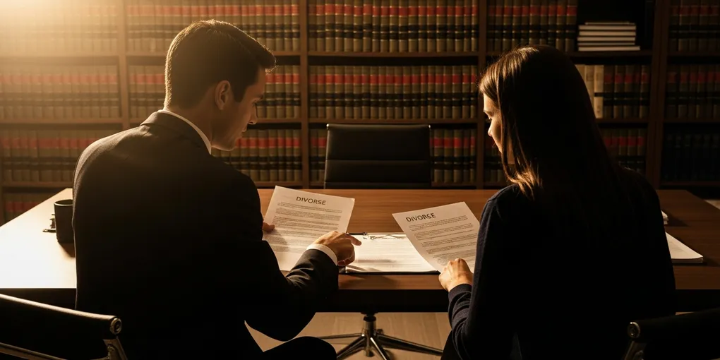 Avukat ve müvekkil danışma görüşmesi - arkadan görünüm